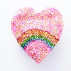 Rainbow Love Sequin Hand Bag - Hot Pink